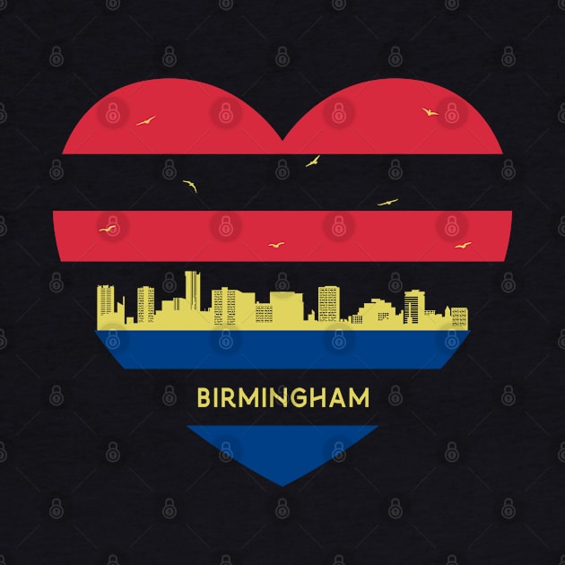 England Skyline cityscape Heart Birds Flying Birmingham by Msafi